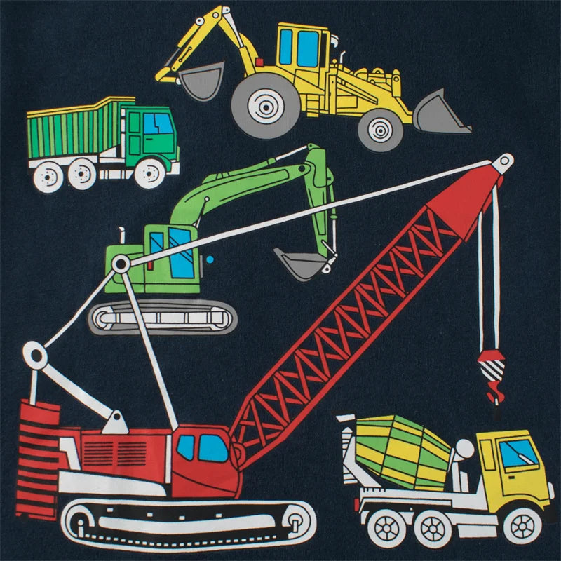 Jumping Meters Hot Selling Boys Girls Summer Baby T Shirts Short Sleeve Cartoon Cars  Toddler Tees Tops Boys Girls Clothing