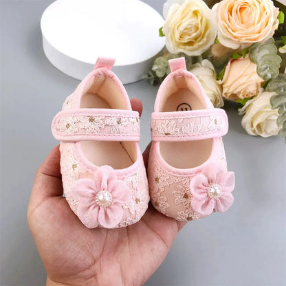 Spring and Summer Baby Soft Soled Comfortable Cloth Shoes 0-12 Months Baby Princess Shoes Anti Slip Walking Shoes