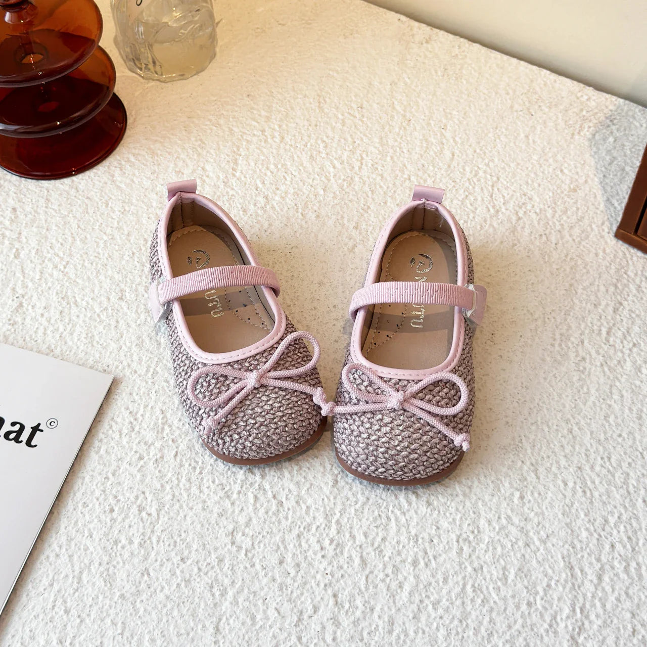Baby Girls Summer New Style Bow Round Head Daily Kids Walking Shoes Cute Lightweight Comfortable One-piece Flat Loafer Size23-34