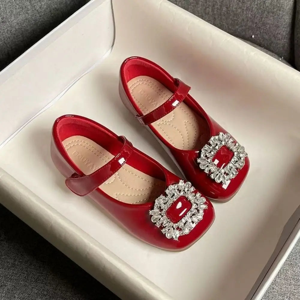 PU Children Leather Shoes Soft Soled Lightweight Shoes Mary Jane Shoe Slip-on Style Girl Princess Shoe Spring Season