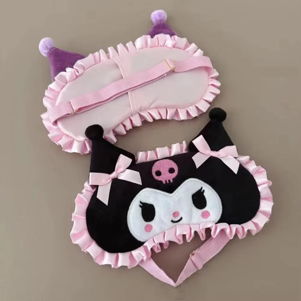 Sanrio Plush Eye Mask Kuromi Cinnamoroll Sleeping Blackout Blindfold Melody Anime Lunch Break Eyeshade Ladies Protection