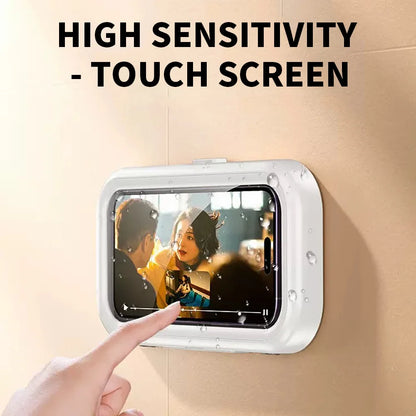 Waterproof phone storage box, can be rotated for appeal, and can be used for both showering and watching TV shows