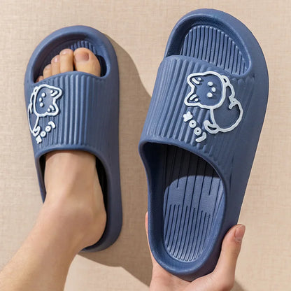 Summer Slippers Bathroom Platform Non-Slip Home Bear Cartoon Flip Flops Beach  Sandals Slides Indoor Outdoor