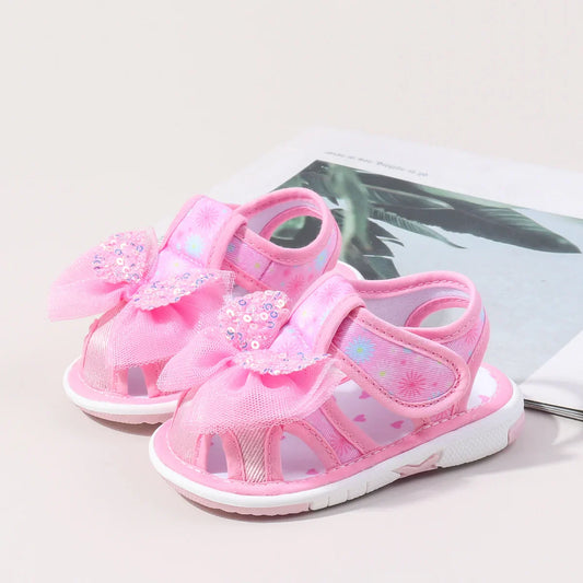 Baby Girls Baby Girls First Walking Indoor Outdoor Toddler Shoes With Squeaky Beautiful Design And Soft TPR Sole