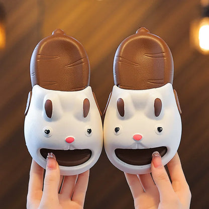 Cartoon Rabbit Children Slippers Cute EVA Waterproof Boys Girls Slippers Soft Sole Non Slip Kids Beach Shoes