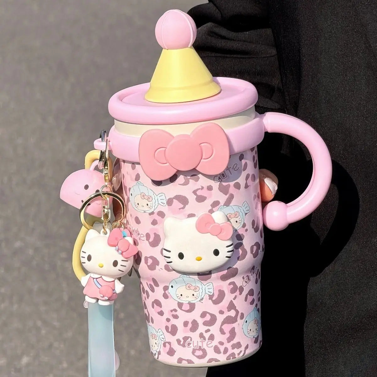 Hello Kitty Stainless Steel Water Bottle Vacuum Insulated Thermal Flask Keep Hot & Cold Kawaii Cartoon Portable for Women Girls