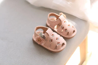 Baby Boys Girls Sandals Summer Baby Wedding Dress Flat Shoes Newborn Crib Shoes First Walkers Prewalkers Shoes
