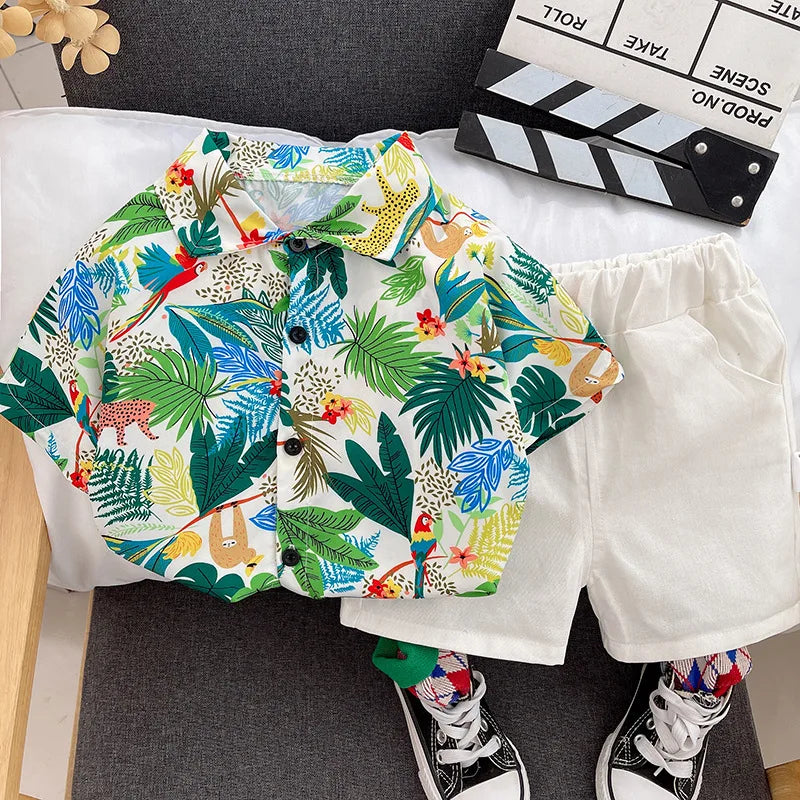 Summer Fashion Baby Boy Clothes Sets T-shirt  Toddler Casual Clothing Suits Children Kids Boys Outfits Suit