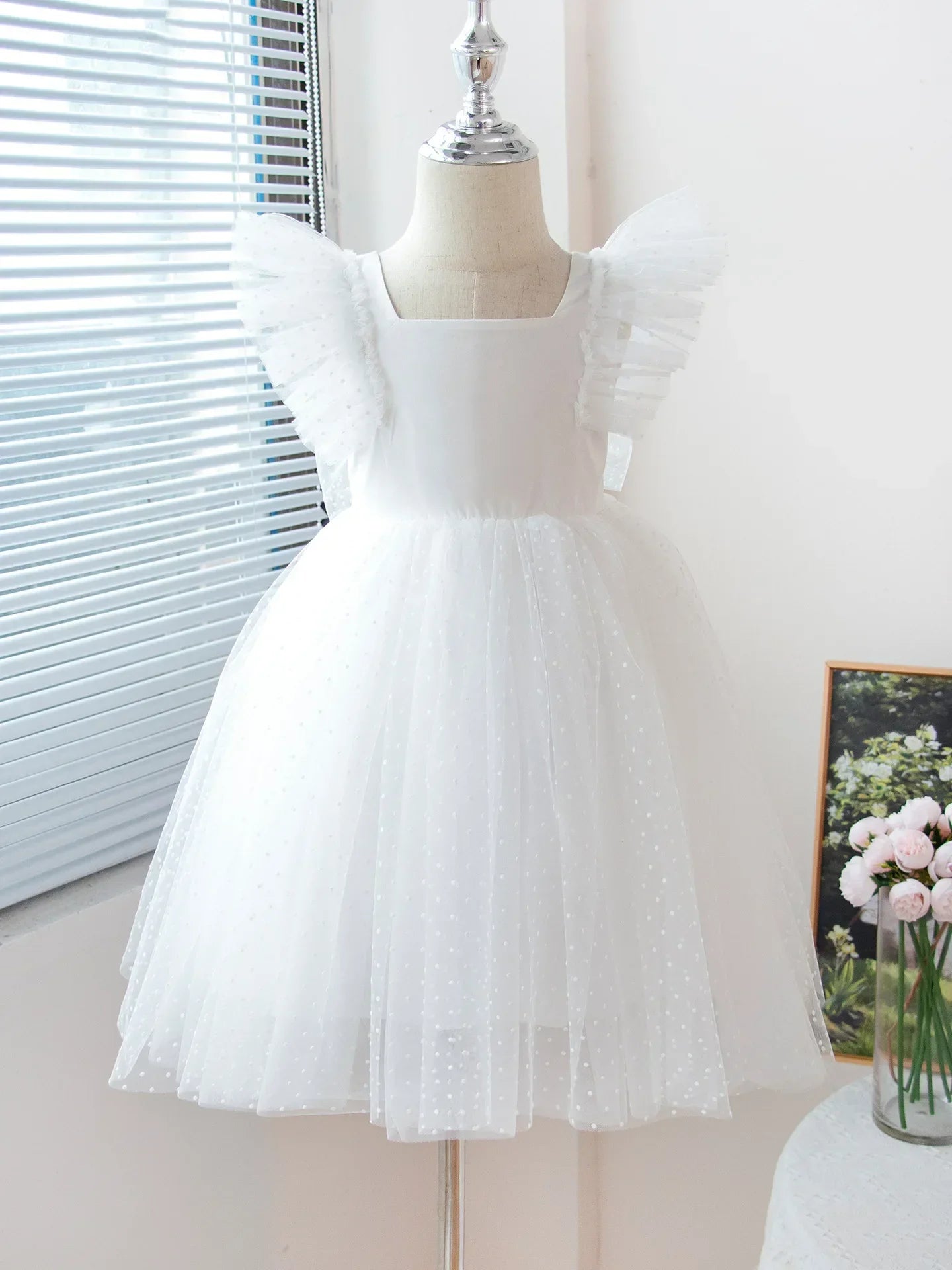 New Little Girls Party Dress for Princess Dress Solid Child Clothes Flower Girl Birthday Princess Dress for Kids