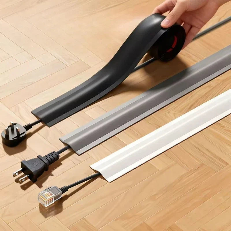Invisible Soft Floor Wire Trough Anti Stepping Ground Mount Cable Organizer Home Office Decoration Open Management Wire Trough