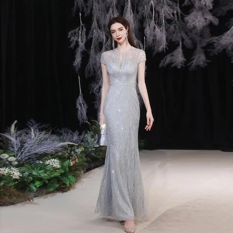 New Elegant Evening Wedding Party Formal Dress Festa Mermaid Ball Gown For Hosts At Banquets And Annual Meetings Gala Gowns