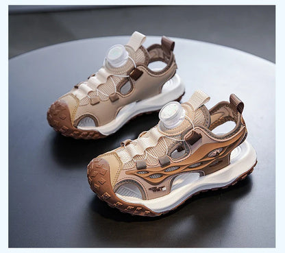 Kids Summer Shoes Girls Outdoor Protecting Toes Beach Sandal Water Shoes Casual Pink Non-slip Children Shoes Breathable Boys