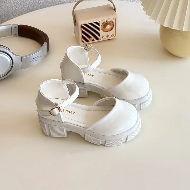 Children Leather Shoes for Girls New Fashion French Style Soft Anti-slippery Versatilel Chic Princess Mary Jane Shoe