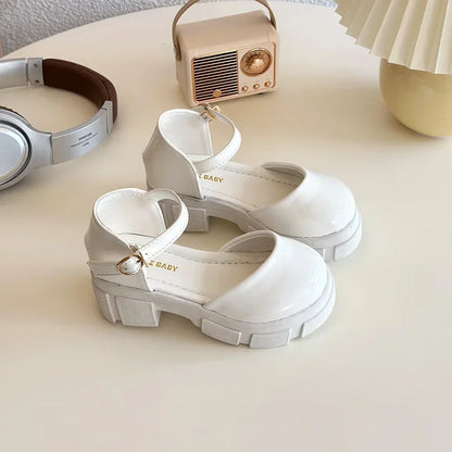 Children Leather Shoes for Girls New Fashion French Style Soft Anti-slippery Versatilel Chic Princess Mary Jane Shoe