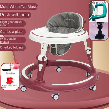 Lazychild Baby Walker 8-gear Adjustable Multi-function Anti-O-leg Anti-rollover Folding Baby Starting Car 5-18 Months Hot New