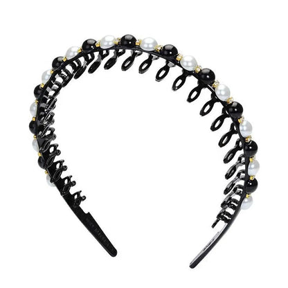 Wild Girls  Non-slip Rhinestone Toothed Pearl Headband Hair Band Hair Accessories Wash Face Hair Hoop