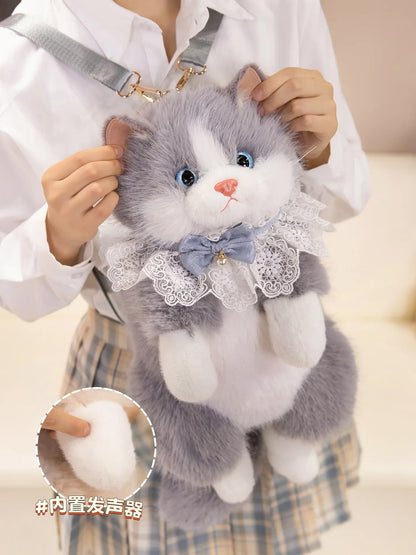Simulated Puppet Cat Backpack Doll Cute Cat Backpack Plush Toy Daughter Birthday Gift
