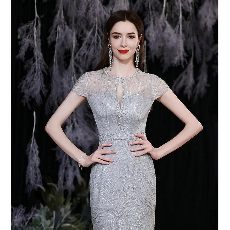 New Elegant Evening Wedding Party Formal Dress Festa Mermaid Ball Gown For Hosts At Banquets And Annual Meetings Gala Gowns