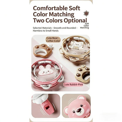 Baby Hand Beat Drum Percussion Instrument Toy Set Baby Puzzle Early Education Enlightenment Toy Safety Material Grasping Train