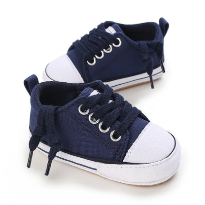 Baby Boys Girls Canvas Shoes Non-slip Rubber Sole Comfortable Soft Unisex Baby Basketball Shoes 0-18M