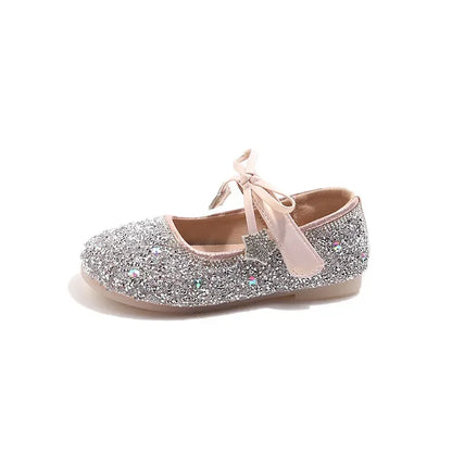 Girls Princess Shoes Round Toes Sweet Bows