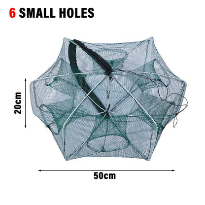 New Fishing Traps Mesh Cage Foldable Crayfish Catchers Crab Fish Cage Trap Net Nylon Casting Fishing Mesh Shrimp Net for Tackle