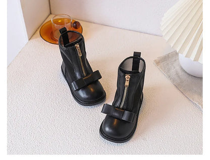 Bow Design Elegant Fashion Casual Boots for Baby  Summer New Childrens' Mesh Breathable Comfortable Princess Mid Tube Boots