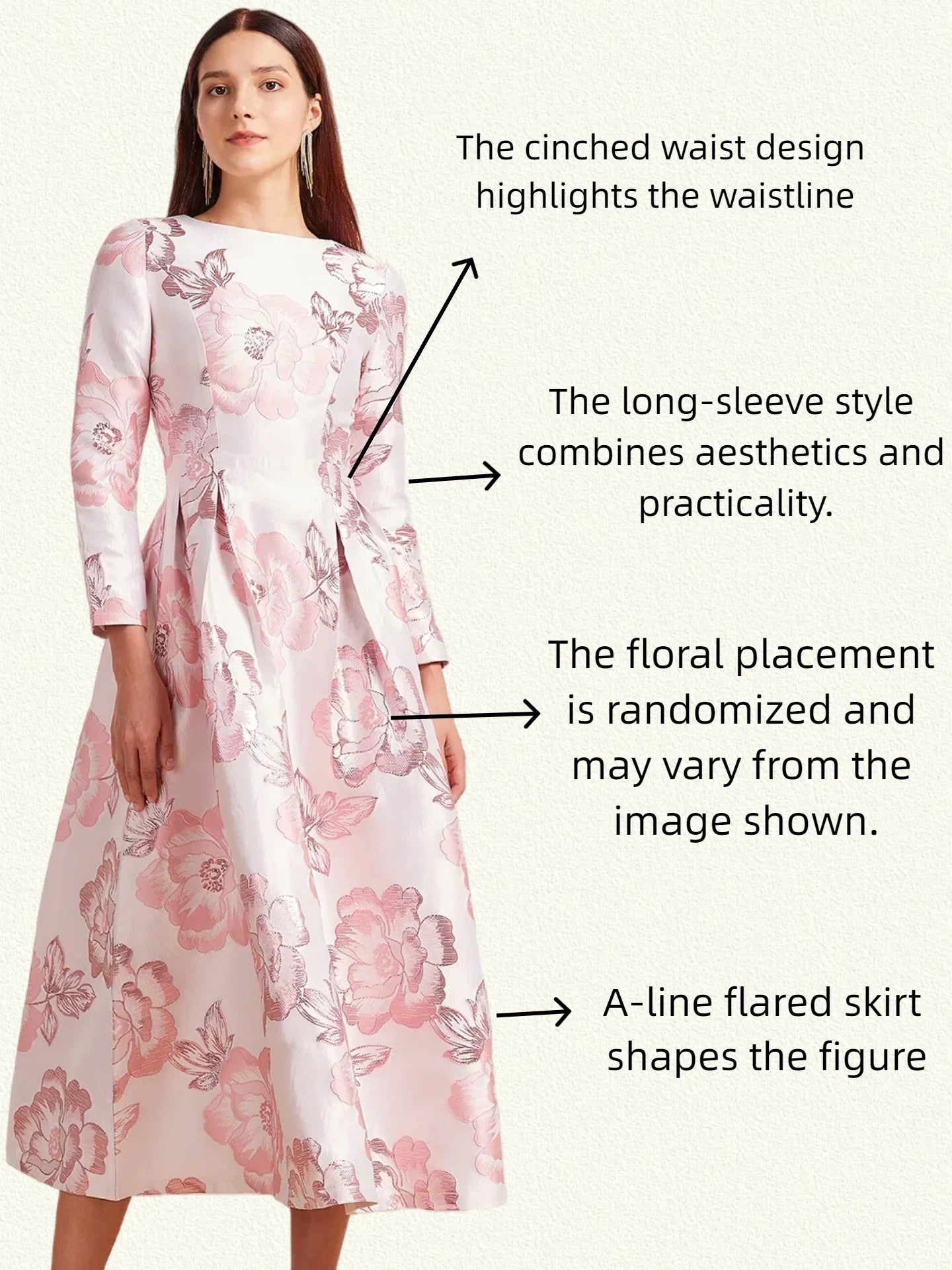 Autumn-Winter New Luxury Elegant Pink Party Banquet Evening Gown for Wedding Guest Dresses