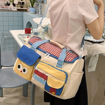 Large Capacity Dopamine Travel Bag Multiple Pockets Dedicated Shoe Compartment Travel Duffle Bag Colorful Water-resistant
