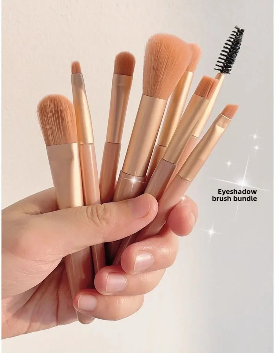 Mini Brush 8-Piece Makeup Bag Portable Concealer Powder Brush Set Soft Fur Make-up Tool Bag Foundation Brush Makeup Brush Set