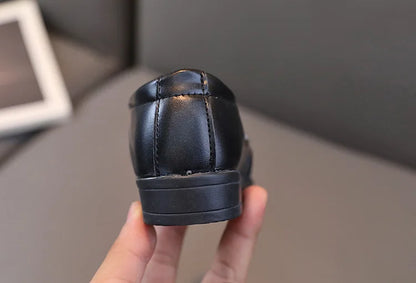 New Kids Shoes for Boys Performance Mary Jane Shoes for Fashion Party Wedding Shows Children Black Slip-on Loafers Leather Shoes