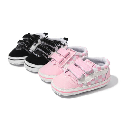 Baby Boy Girl Shoes Canvas Sneakers Non-slip Rubber Sole Plaid Streaks First Walkers Infant Baby Unisex Casual Shoes