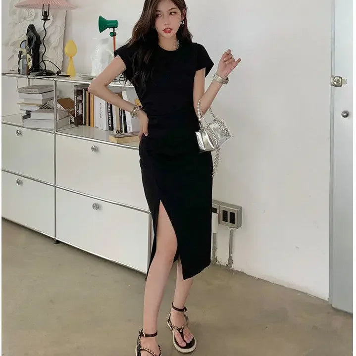 White Dresses for Women  Woman Dress Clothes Midi X New in Chic and Elegant Pretty Cheap Casual Y2k Outfits Harajuku Cotton