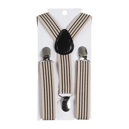 2.5cm Children's Suspender Adjustable Straps Buckles Length Clothing with Three Elastic Clips Suspender Kids Wedding Accessories