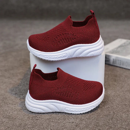 Lightweight Boys Girls Casual Shoes Breathable Slip on Kids Casual Sneakers Anti-slip Toddler Flats Outdoor Walking Shoes