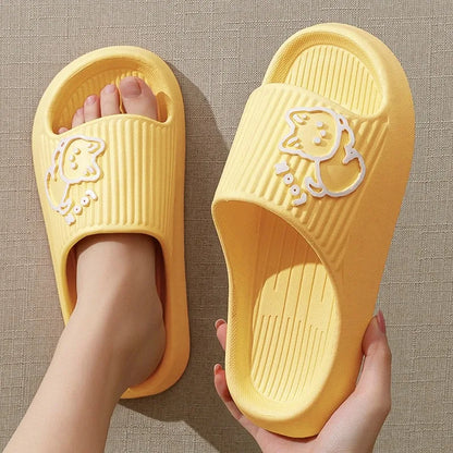 Summer Slippers Bathroom Platform Non-Slip Home Bear Cartoon Flip Flops Beach  Sandals Slides Indoor Outdoor