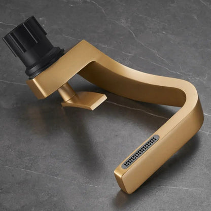 Matte Golden White Basin Faucet Black Chrome Brushed Gold Mixer Tap Hot Cold Water Single Handle Waterfall Tap Bathroom Use