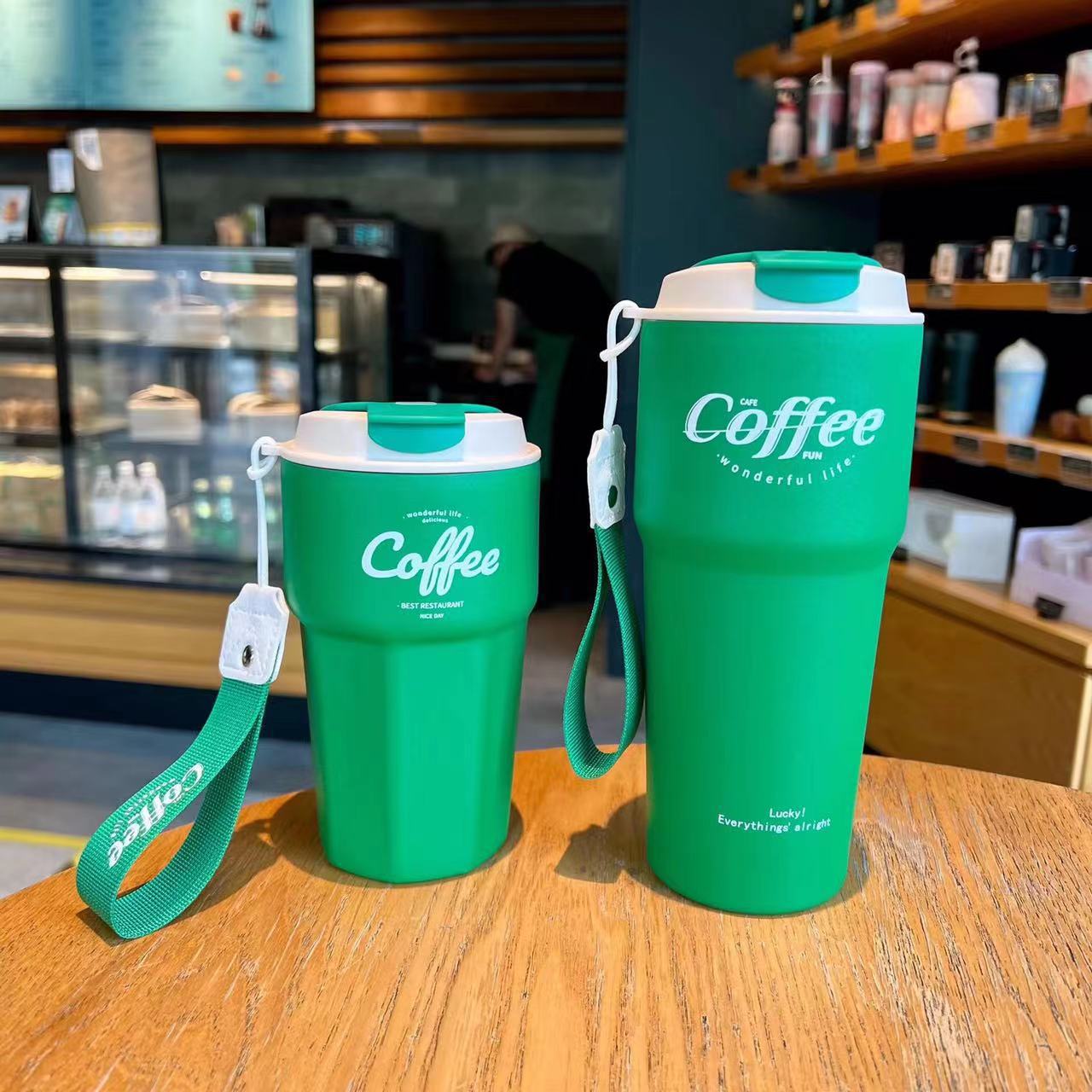 Portable Double Stainless Steel Coffee Mug Leak-Proof Thermos Travel Thermal Vacuum Flask Car Insulated Water Bottle 420ml/620ml