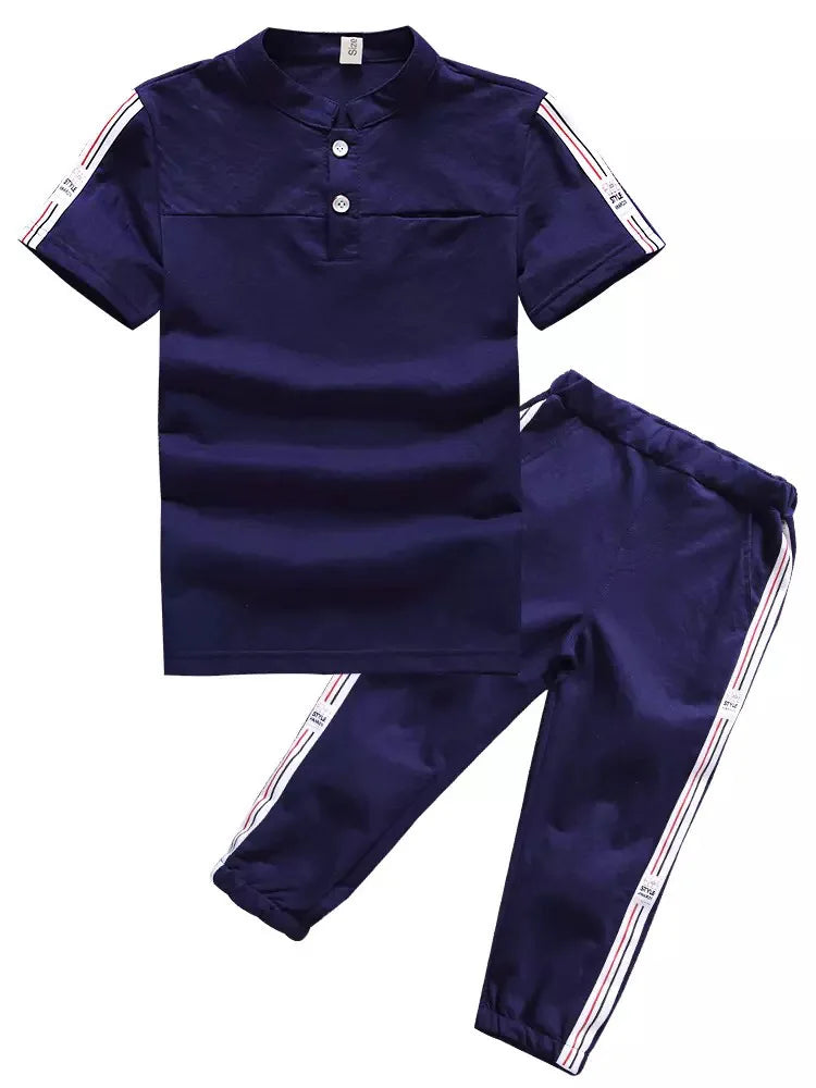 New Summer Boys Clothing Sets Children T-shirt Short Sleeve +Pants Set Two Pieces Set Kids Baby Boys Clothes 6 8 10 Years Old