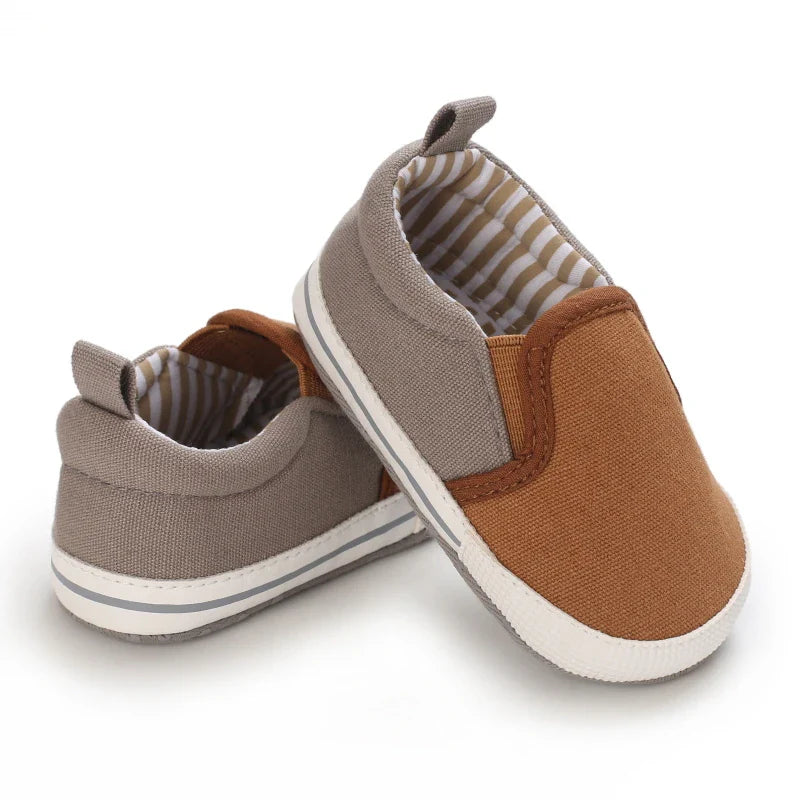 Autumn and Spring Brown Baby Sneakers for Boys 0-12 Months First Walking Shoes