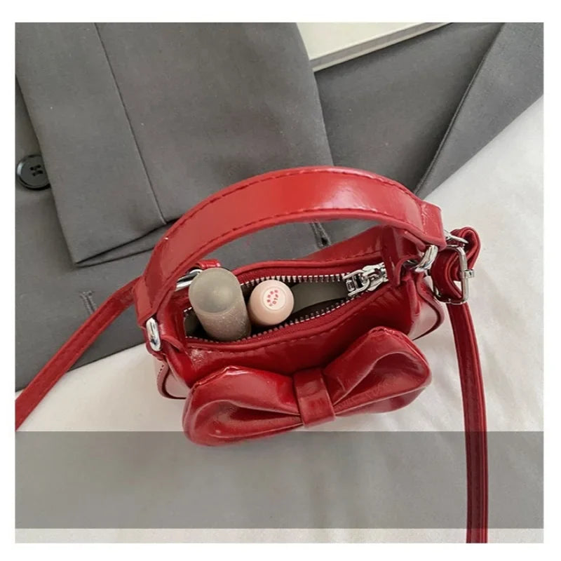 Kids Girls Cute Bowknot Handbag Fashion Crossbody Bag Detachable Strap Mini Shoulder Bag for Children Stylish Purse