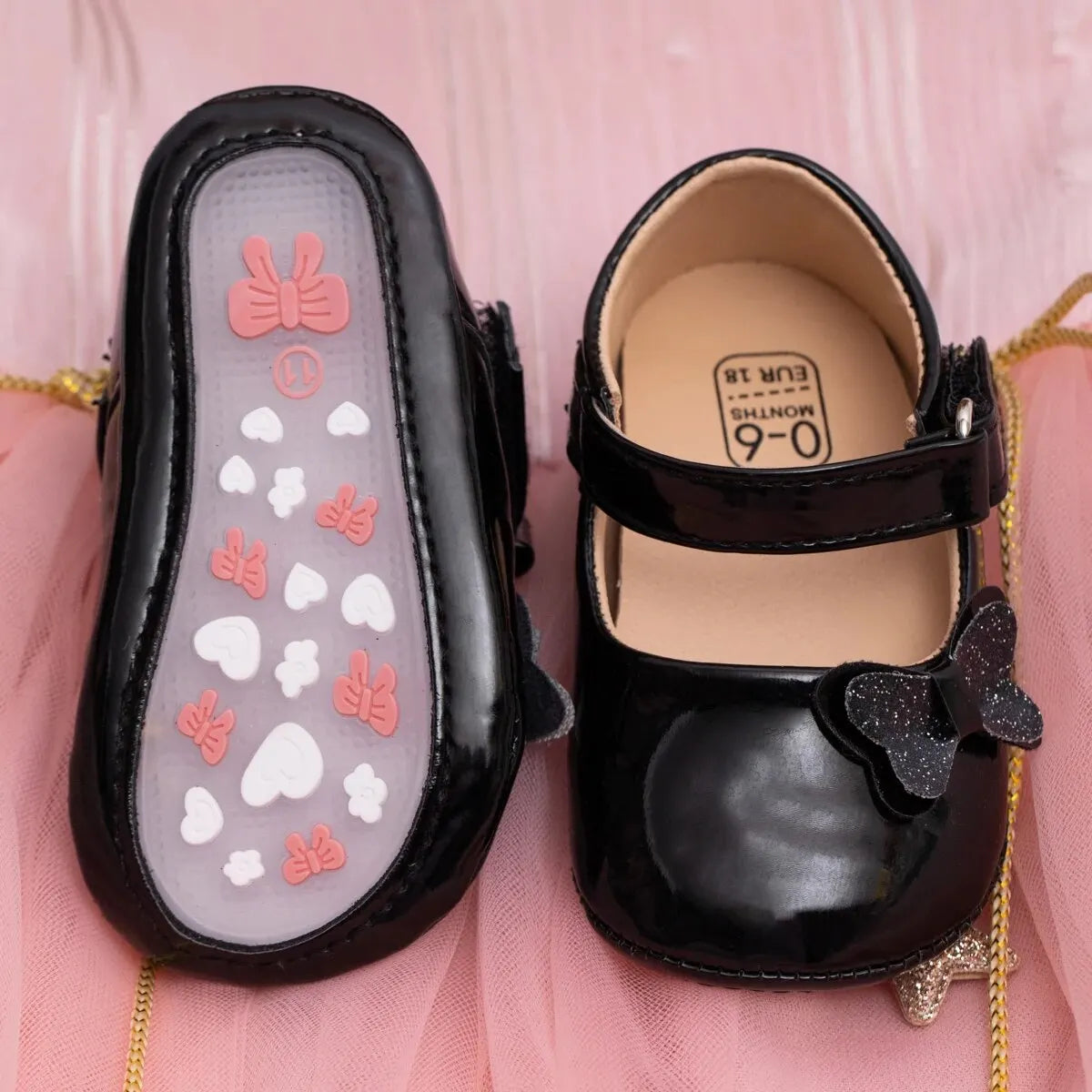 Meckior Baby Girl Shoes Newborn PU Leather Bowknot Dress Infants Shoes Rubber Non-Slip Toddler First Walker Baby Shoes Girls