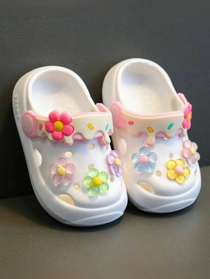 Summer indoor non-slip floral convertible soft-soled sandals for kids