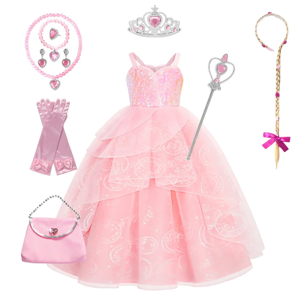 Girl Princess Dress Carnival Party Princess Dress Birthday Party Dress Children's Pink Cute Dress Girl's Party Dress