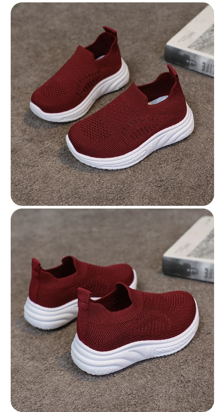 Lightweight Boys Girls Casual Shoes Breathable Slip on Kids Casual Sneakers Anti-slip Toddler Flats Outdoor Walking Shoes
