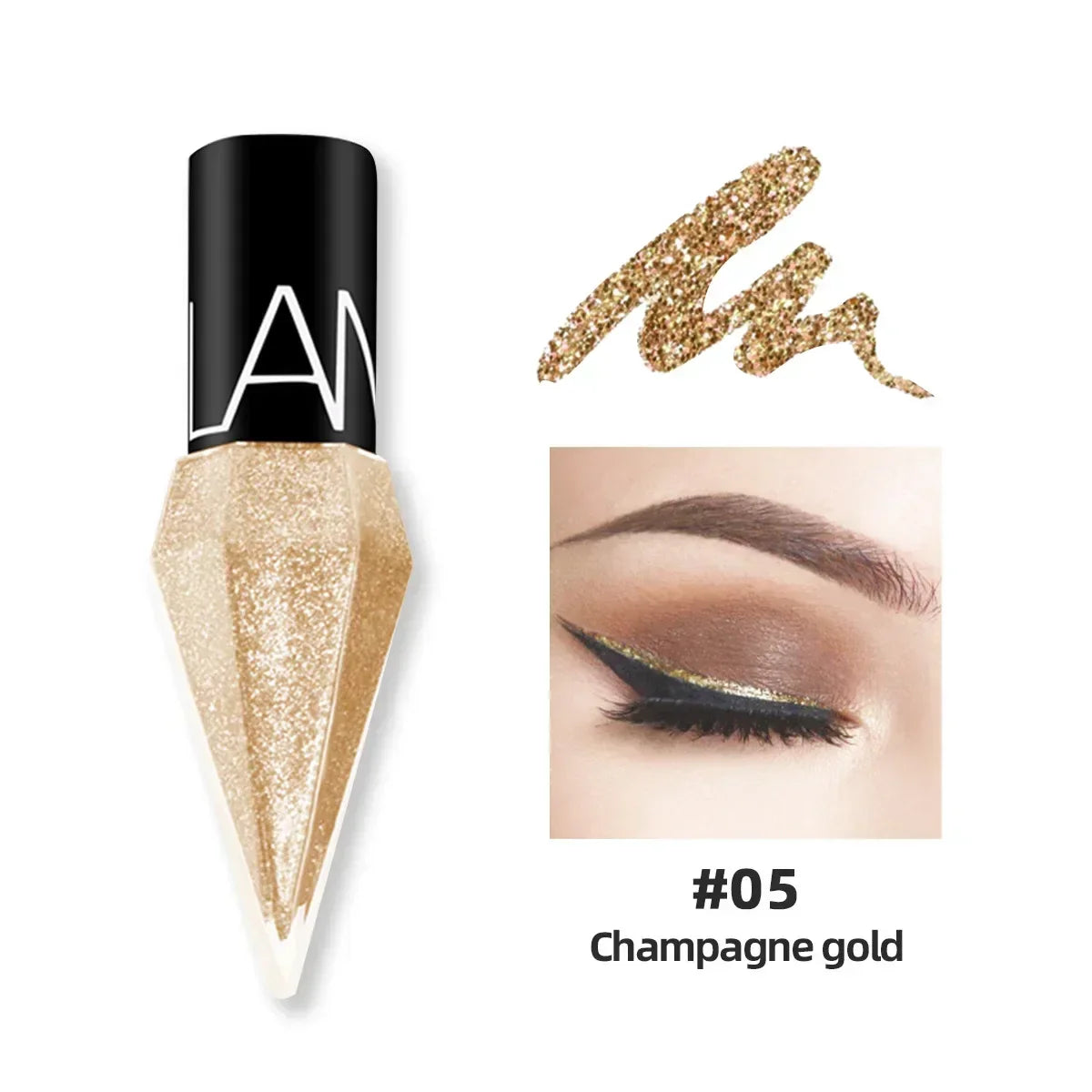 Eye Shadow Pearlescent Diamond Eye Shadow Liquid multicolor Sequins MakeUp Smooth Mini Fine Brush Eyeliner Shine And Head DIY