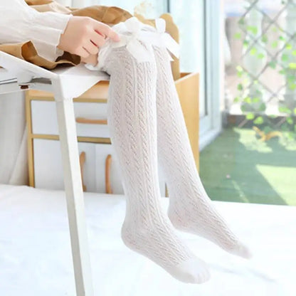 Brand Baby Girls Sockings Knee High with Bows Cute Baby Socks Long Tube Kids Leg Warmers Girl Tights Bow Christmas gift