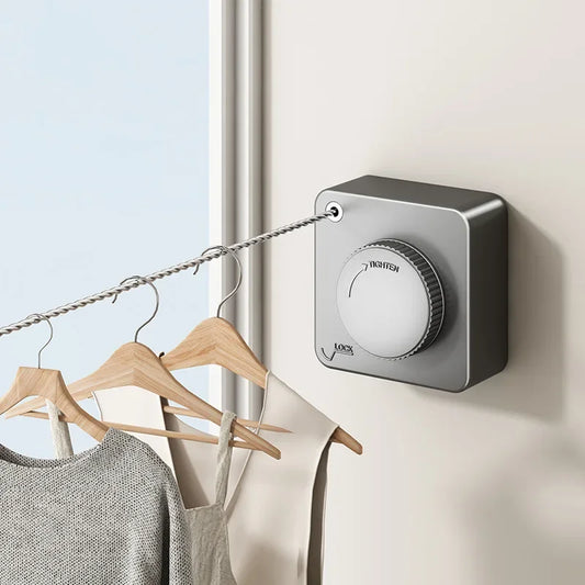 Retractable Clothesline Indoor Invisible Retracting Clothes Drying Laundry Line Wall Mounted Non-Sagging Clothes Hanger Line