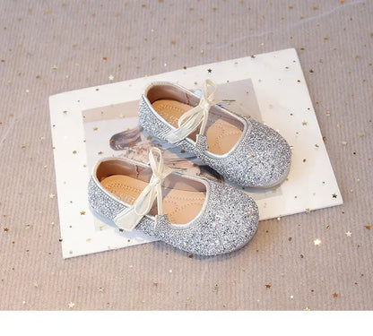 Girls Princess Shoes Round Toes Sweet Bows