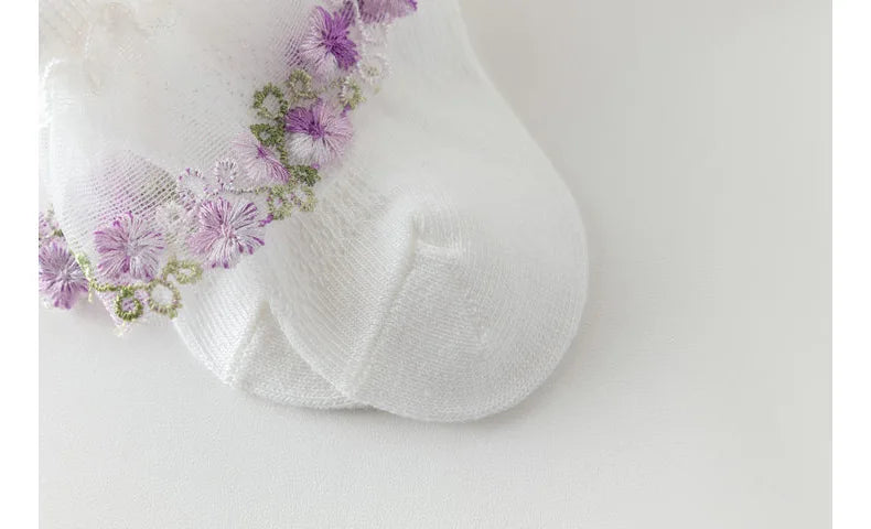 New Children's Socks With Lace Princess Girls Frilly Sock Soft Infant Baby Socken White Socks For Kids 0-10Years High Quality